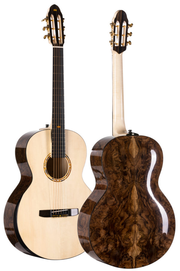 Gitara akustyczna lutnicza nr 284 - inkrustowana naturalnym bursztynem bałtyckim